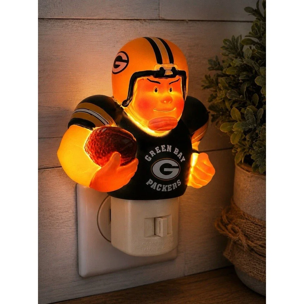 Y2K Vintage 2004 Green Bay Packers Plug-In Night Light Football Player Tested